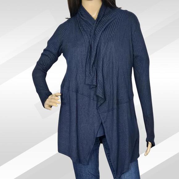 2/$30 Velvet by Graham & Spencer Open Front Navy Cardigan Size S - Picture 3 of 8